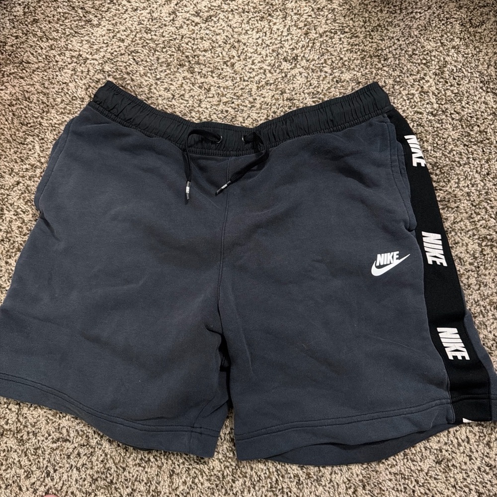 Nike Kids Dark Gray Athletic Shorts with White Logo